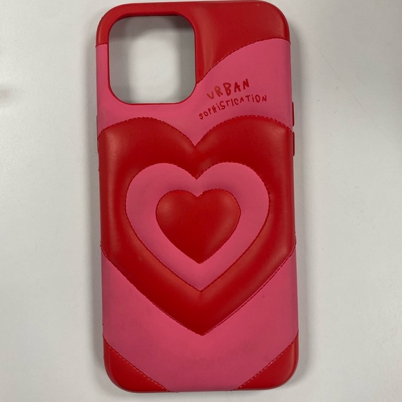 URBAN SOPHISTICATION Pink & Red 'The Dough' iPhone 13 Pro Case - Picture 1 of 4
